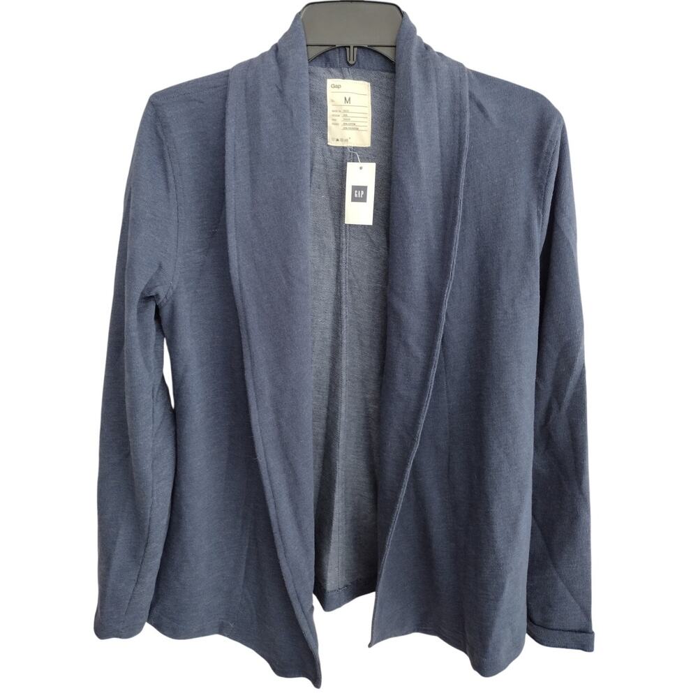 Gap NEW Blue Shawl Collar Open-Front Lightweight Long-Sleeve Cardigan Medium
